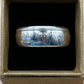 Morgan Dollar Silver Coin Ring shine in a brown kraft box on a black velvet background. - Mountainstruck Coin Jewelry