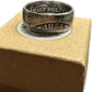 Seated Liberty Silver Half Dollar Coin Ring on a brown kraft box. - Mountainstruck Coin Jewelry