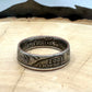 U.S. State Quarter Coin Ring featuring California on a light wood round with metal mountain background. - Mountainstruck Coin Jewelry