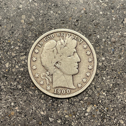 U.S. Barber Half Dollar Silver Coin front of coin. - Mountainstruck Coin Jewelry
