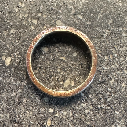 U.S. Presidential Dollar Coin Ring (Reverse) side edge of coin on a concrete background. - Mountainstruck Coin Jewelry