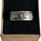 U.S. Walking Liberty Silver Half Dollar Coin Ring on a black velvet background in a brown kraft box. - Mountainstruck Coin Jewelry