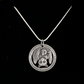 U.S. American Samoa National Park US Quarter Coin Necklace (Bats!) on a black velvet background.