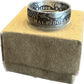 Barber Half Dollar Silver Coin Ring (reverse) on brown kraft box.