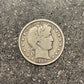 Barber Half Dollar Silver Coin front of coin.