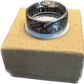 JFK Silver Half Dollar Coin Ring (front) on a brown kraft box.
