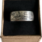 Walking Liberty Silver Half Dollar Coin Ring on a brown kraft box.