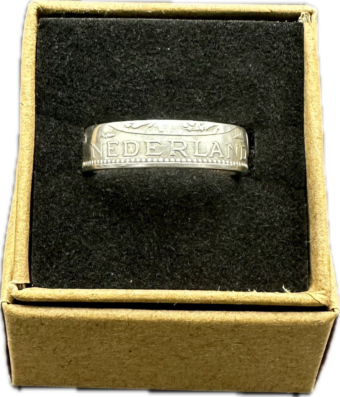 Netherlands 1 Gulden Silver Coin Ring