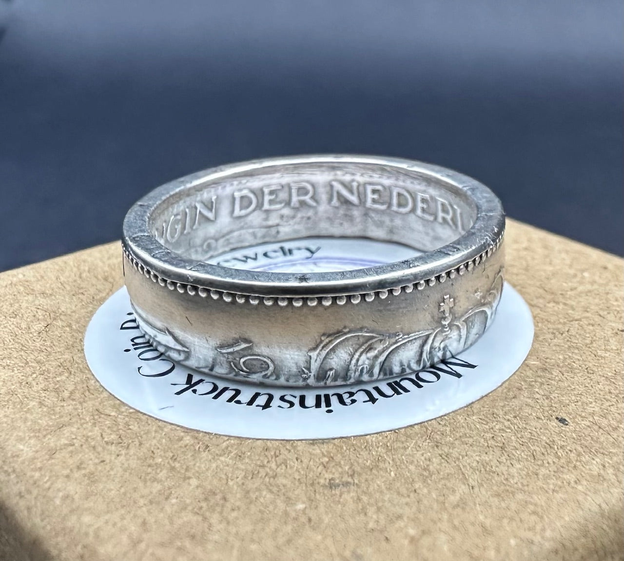 Netherlands 1 Gulden Silver Coin Ring