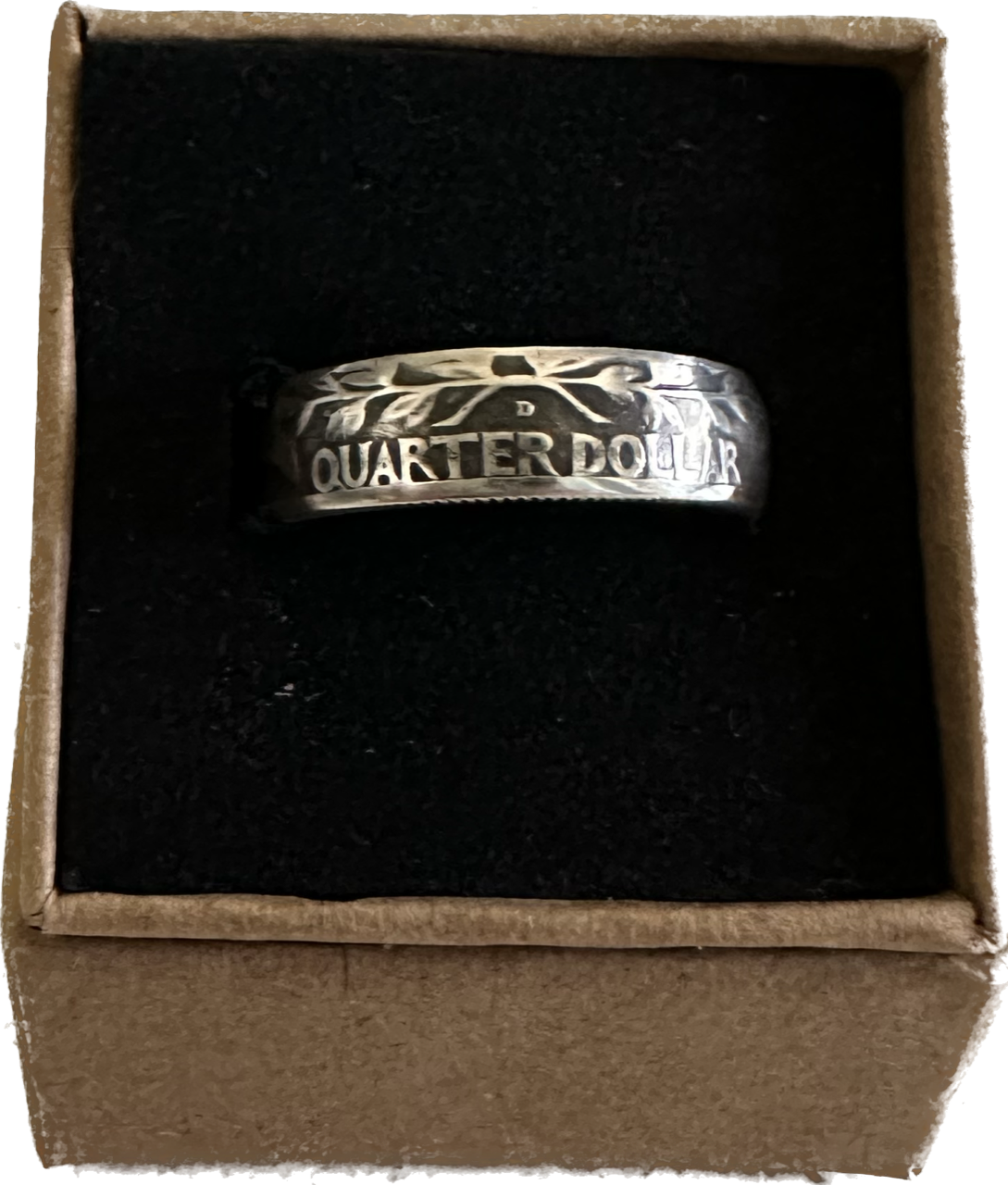 Washington Silver Quarter Ring (reverse)