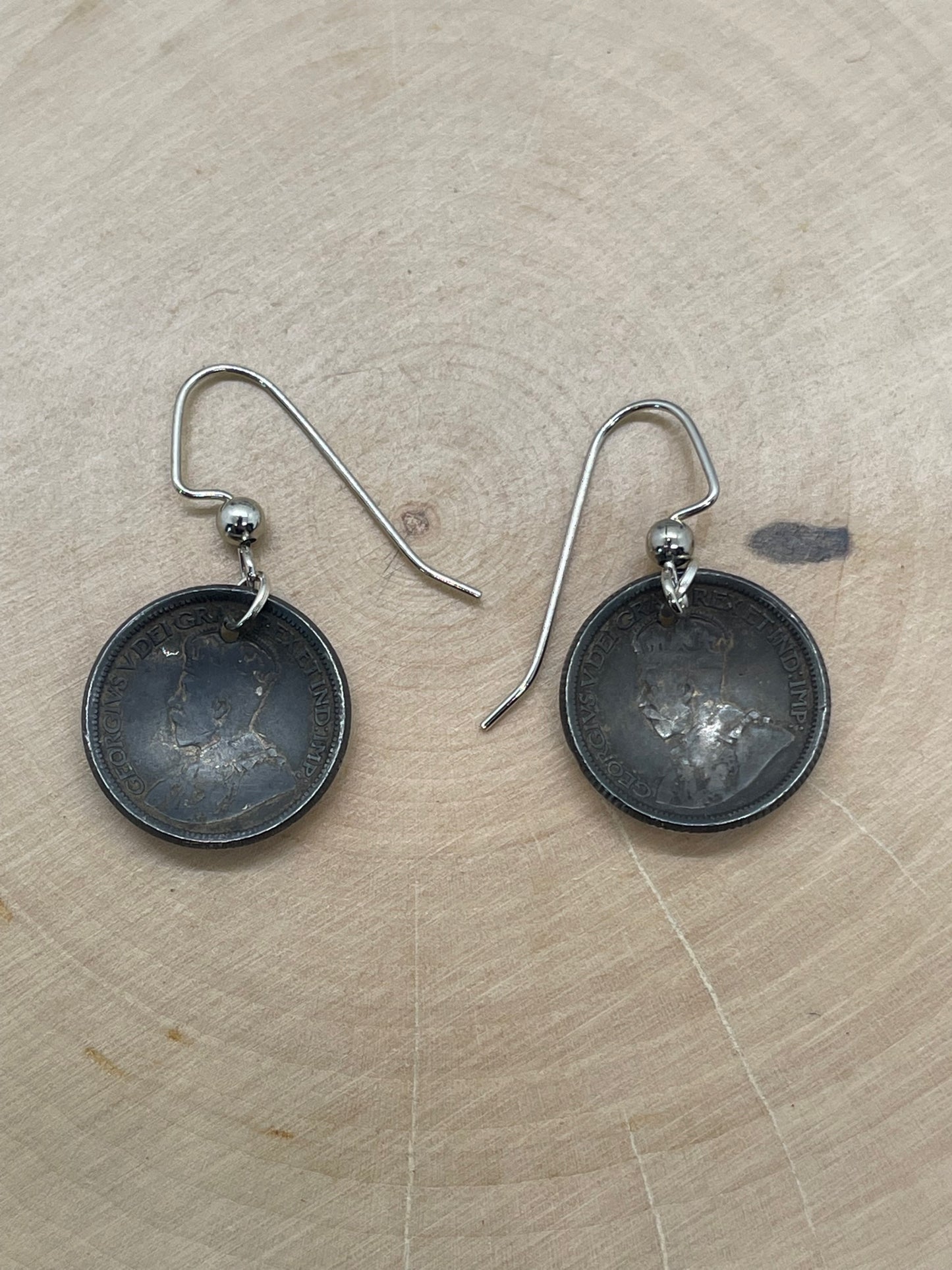 Canada 10 Cents Silver Earrings