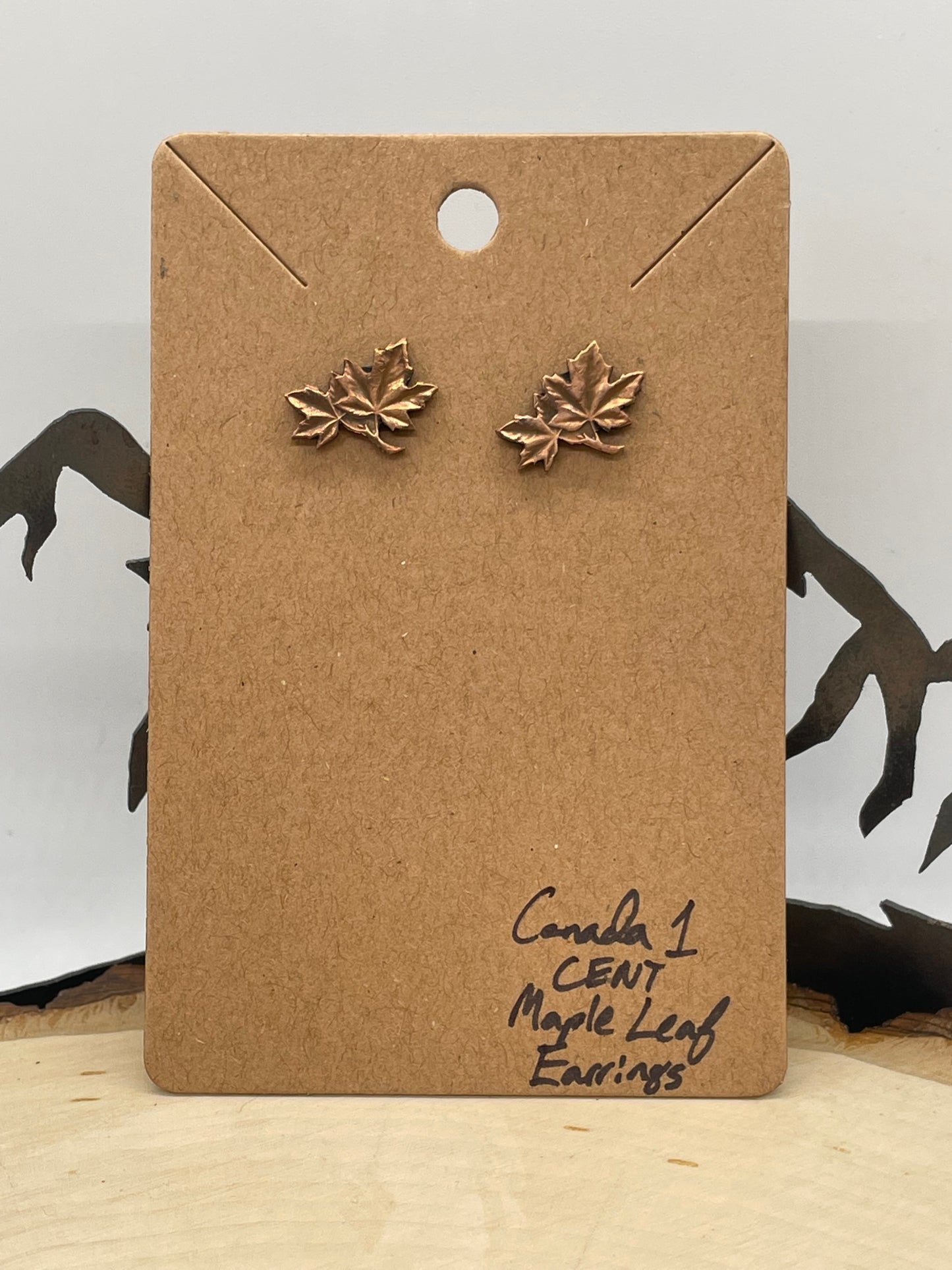 Canada Maple Leaf Penny Earrings (stud)