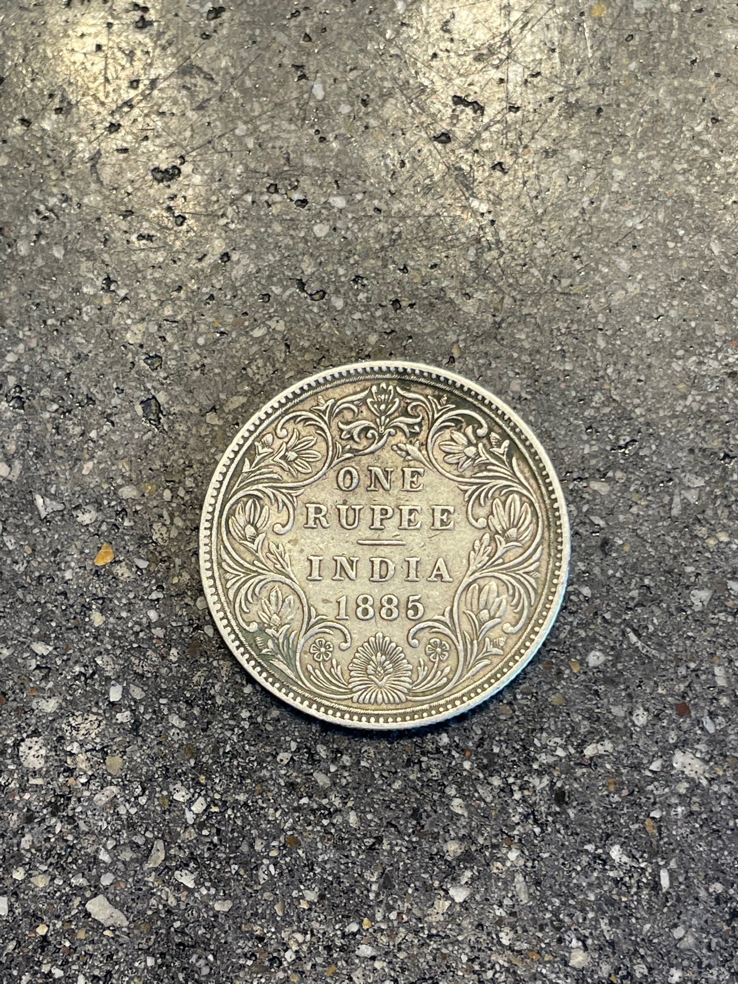 India 1 Rupee Silver Ring (Rare, Victorian)