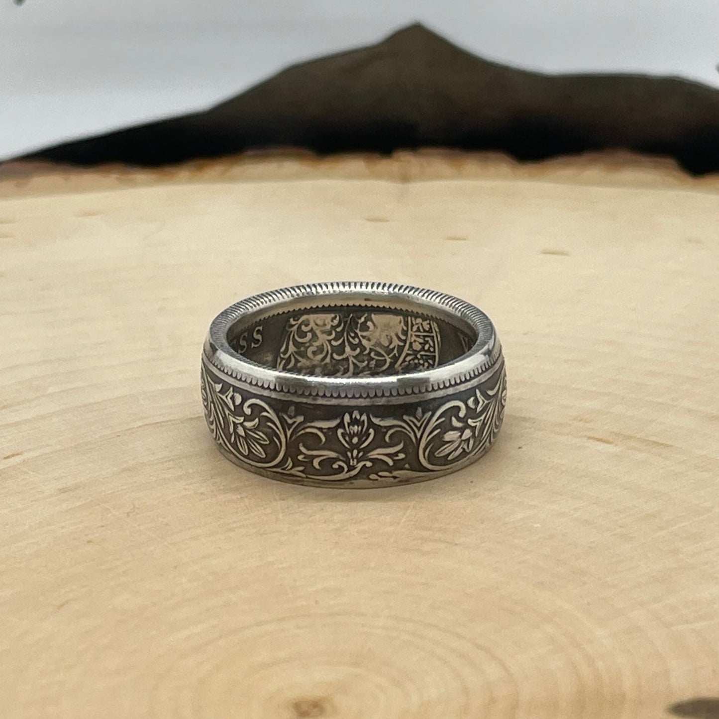 India 1 Rupee Silver Ring (Rare, Victorian)