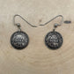 U.S Barber Dime Silver Coin Earrings on a light wood round.