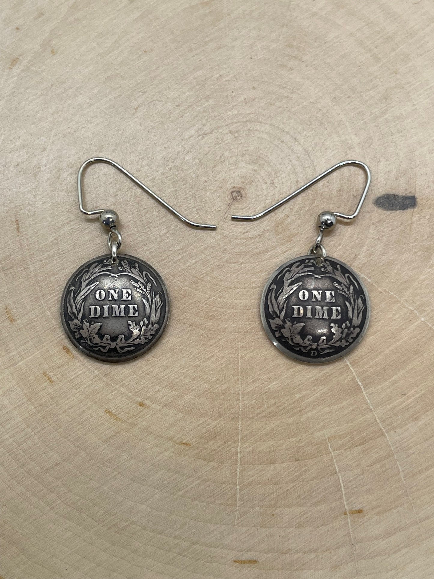 U.S Barber Dime Silver Earrings