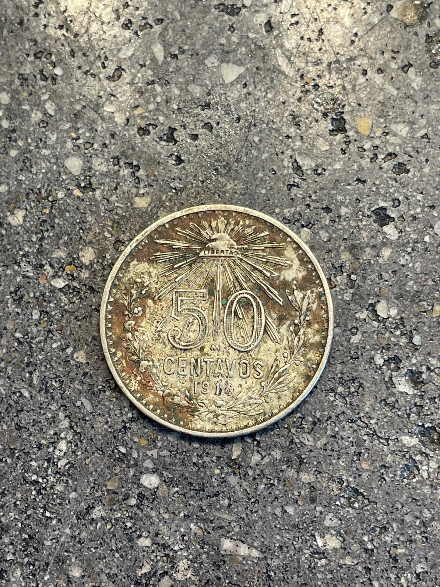 Mexico 50 Centavos Silver Ring (Rare)