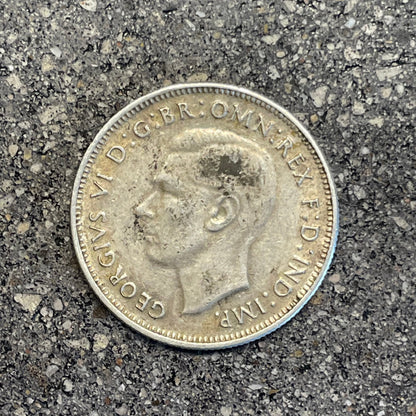 Australia Silver Florin front of coin on a concrete background. - Mountainstruck Coin Jewelry