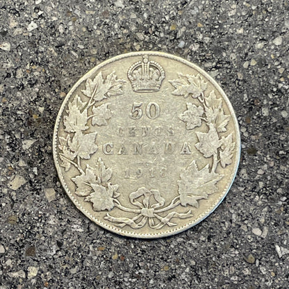 Canada 50 Cents Maple Leaf Silver coin (back) - Mountainstruck Coin Jewelry