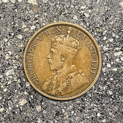 Canada Large Cent Leaf coin (front) on a concrete background. - Mountainstruck Coin Jewelry