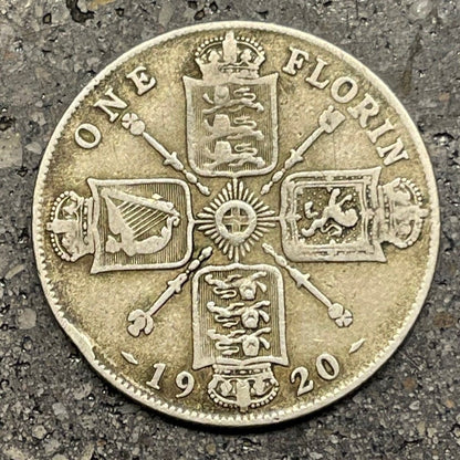 UK One Florin Silver Coin back - Mountainstruck Coin Jewelry