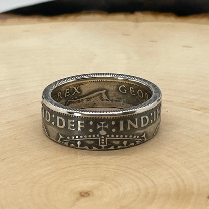UK Two Shillings Silver Coin a light wood round. - Mountainstruck Coin Jewelry