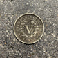 "V" Nickel coin backside on concrete background. - Mountainstruck Coin Jewelry