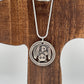U.S. American Samoa National Park US Quarter Coin Necklace (Bats!) on a wooden tree background.